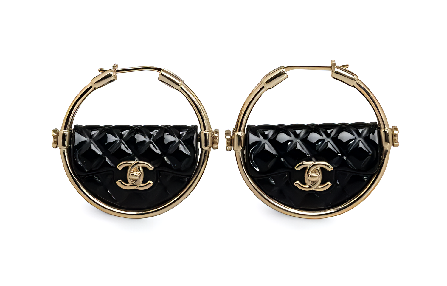 (Women) CHANEL Logo Gold-Plated Earrings for Women - Black EXDUUG0LWBUO7NH9