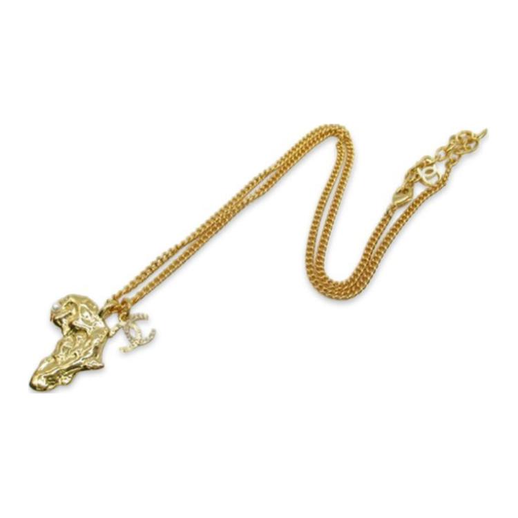 (Women) CHANEL Logo Gold Plated Necklace with Imitation Pearls and Rhinestones for Women. 8VXB18IZFN3DWKDW 圖 3