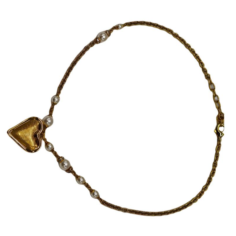 (Women) CHANEL Logo Heart Design Gold-Tone Metal Necklace for Women. ABC235B14766NS749 圖 4