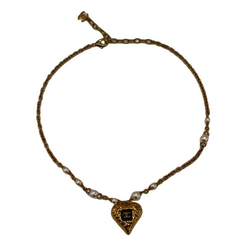 (Women) CHANEL Logo Heart Design Gold-Tone Metal Necklace for Women. ABC235B14766NS749 圖 5