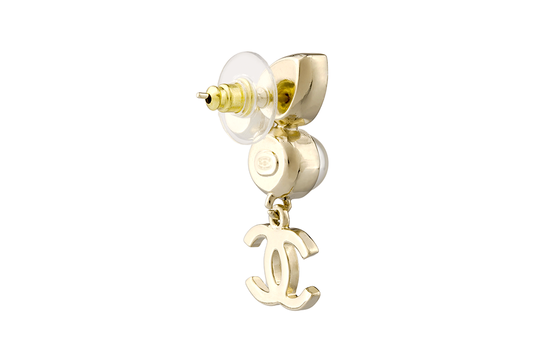 (Women) CHANEL Logo Metallic Earrings with Pearls for Women. AB7359-B06927-NF670 圖 4