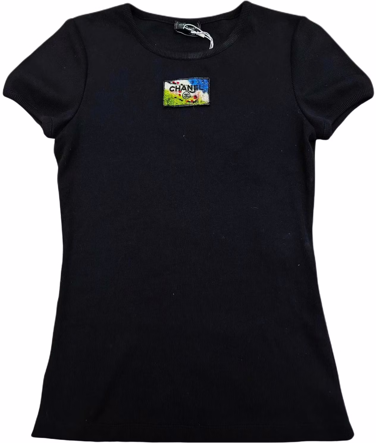 women-chanel-logo-patch-crewneck-pullover-ss-23-t-shirt-black-p74094-v64275-94305