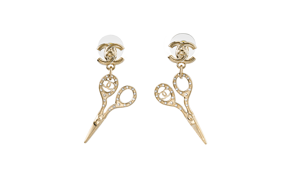 (Women) CHANEL Logo Scissor-Shaped Metal Earrings for Women. AB5928-B05184-NB603 圖 3