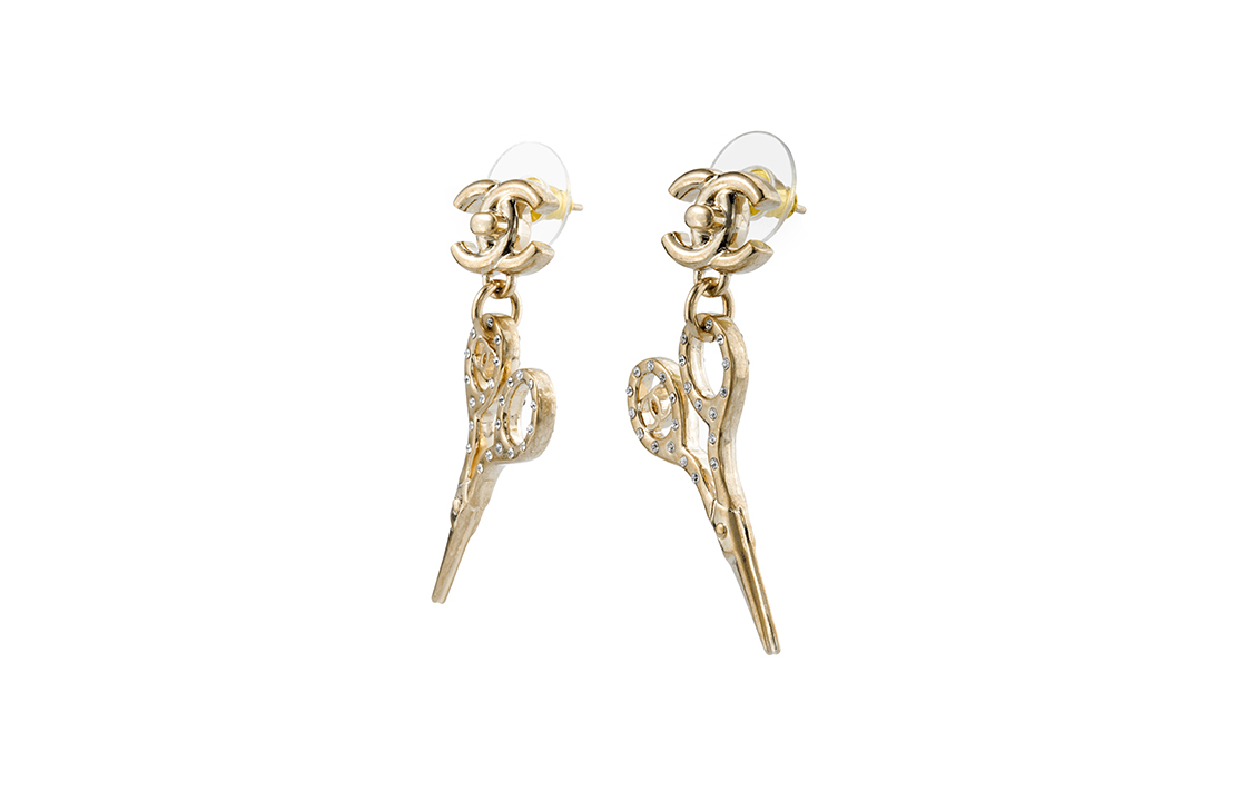 (Women) CHANEL Logo Scissor-Shaped Metal Earrings for Women. AB5928-B05184-NB603 圖 4
