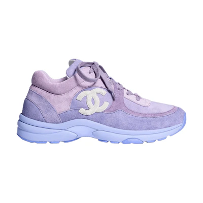 (W) Chanel Logo Suede Sneaker 'Purple'
