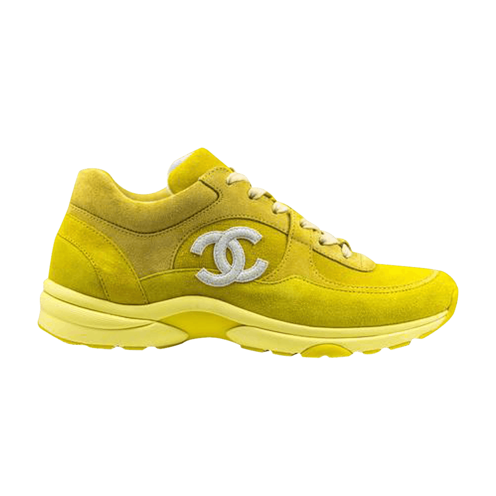 (W) Chanel Logo Suede Sneaker 'Yellow'