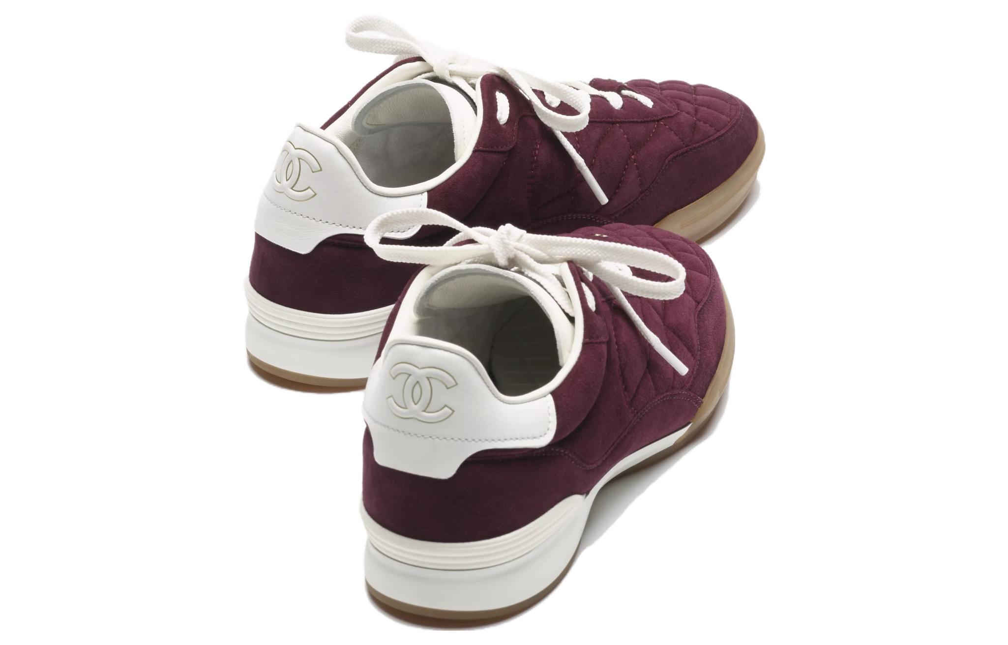 (W) Chanel Low-Top Lace-Up 'Burgundy' 圖 4