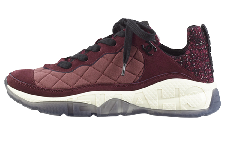 (W) Chanel Low-Top Lace-Up Sneaker 'Burgundy'