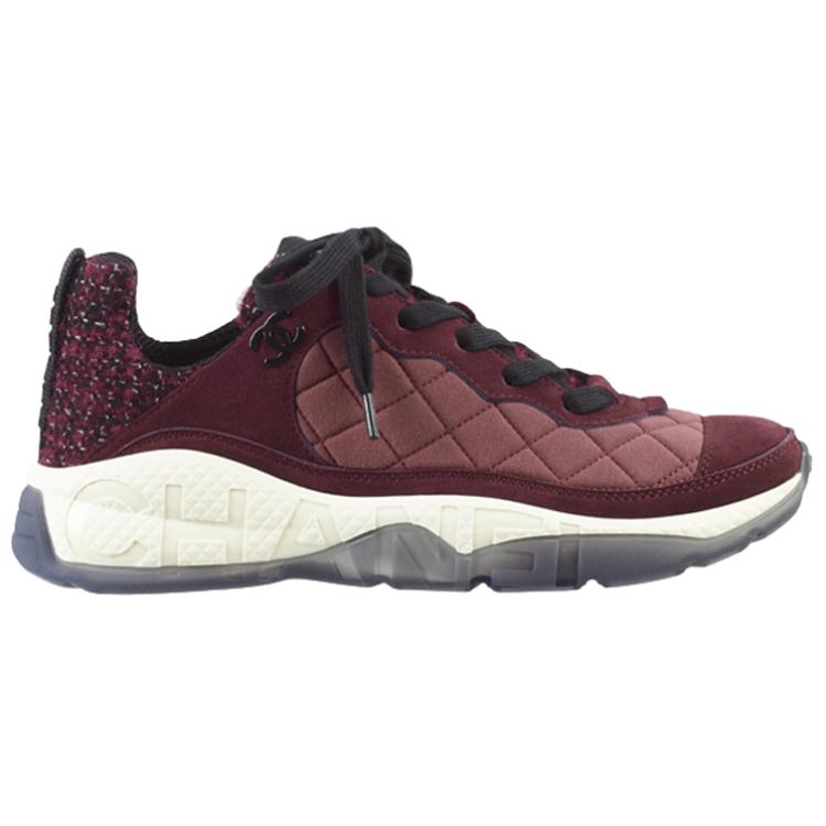 (W) Chanel Low-Top Lace-Up Sneaker 'Burgundy' 圖 2