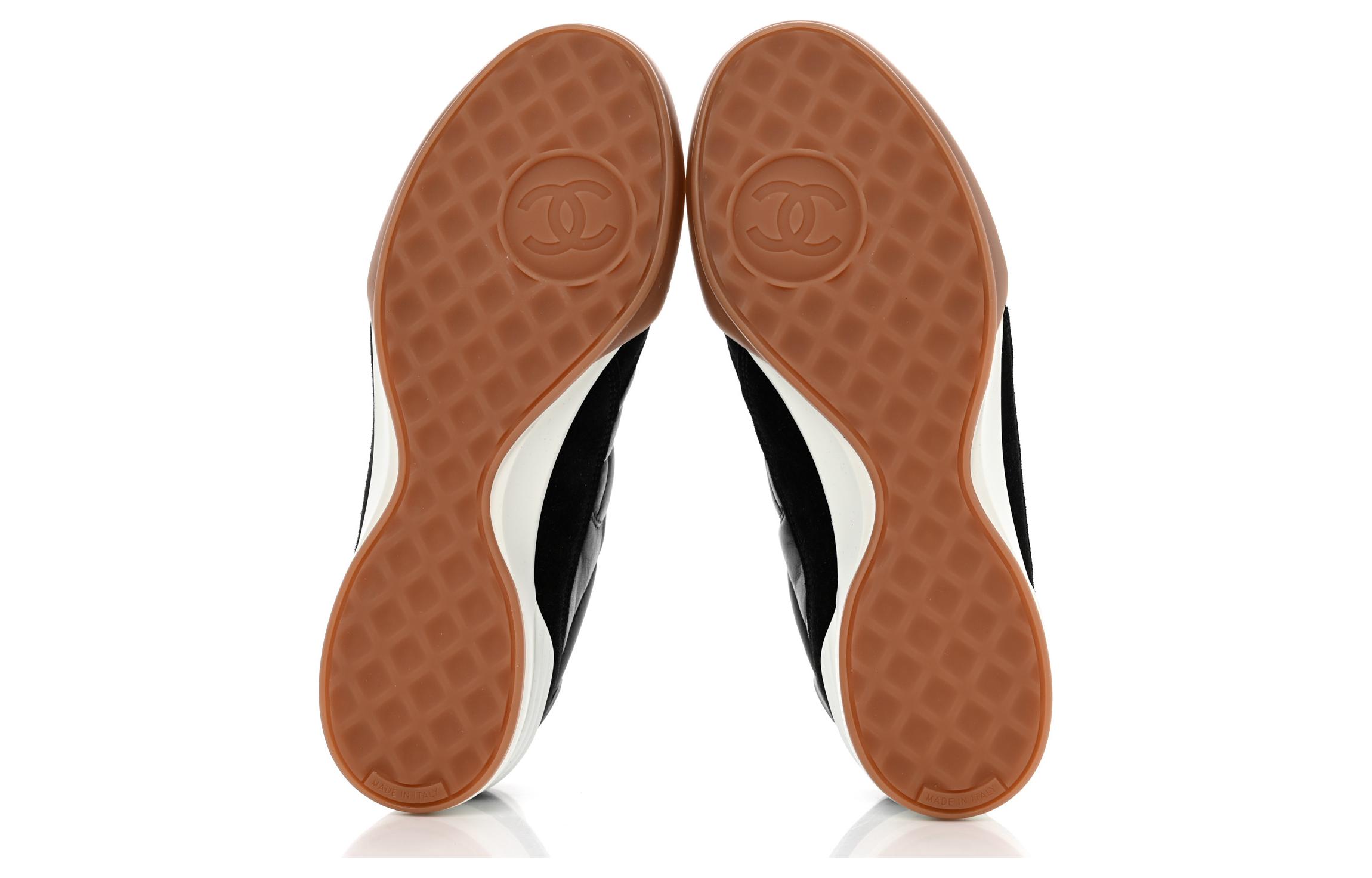 Purchase (W) 샤넬 블랙 레더 로우탑 스니커즈 G45335-B14497-94305