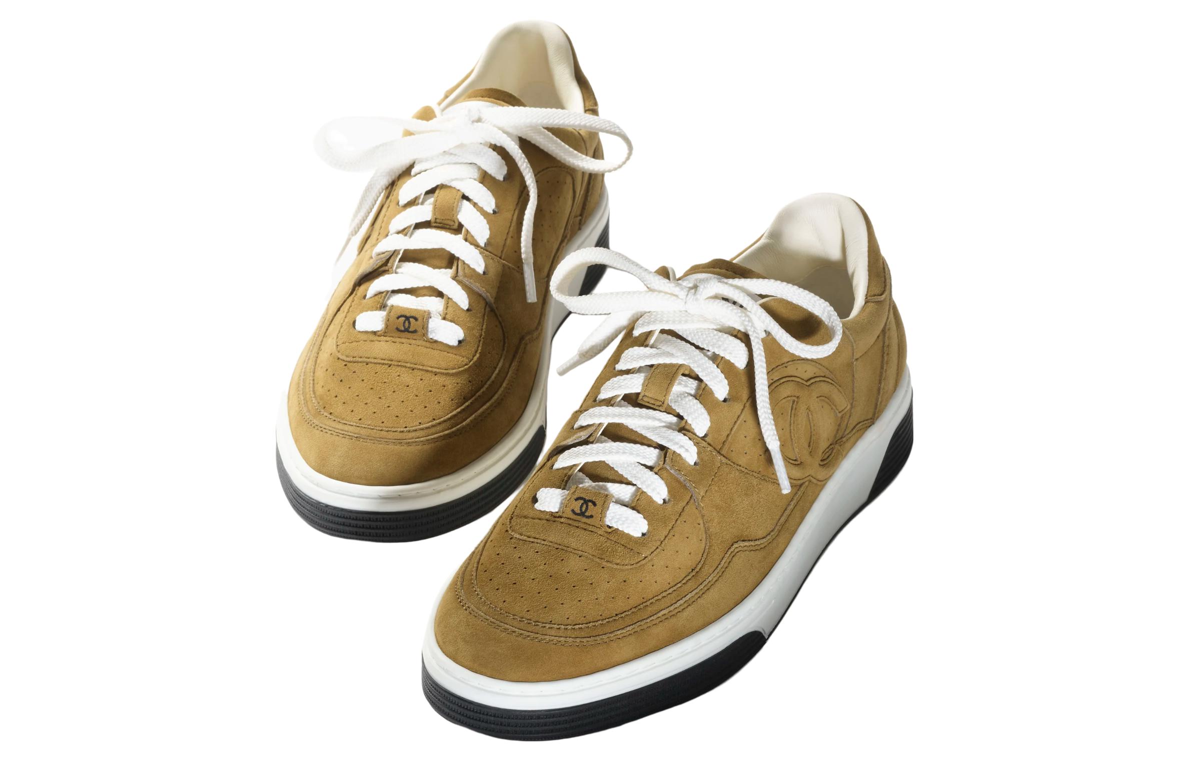 Lookbook CHANEL香奈兒 二層絨面皮 簡約舒適 低幫 板鞋 女款 綠色