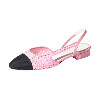 (W) Chanel Low-Top Sneaker 'Pink Sequin Cotton and Floral Lace Logo'