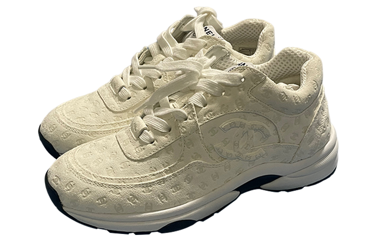 Lookbook (W) Zapatillas Chanel Bajas 'Cinta Estampada Beige Amarillo' G39230-X56653-0P699