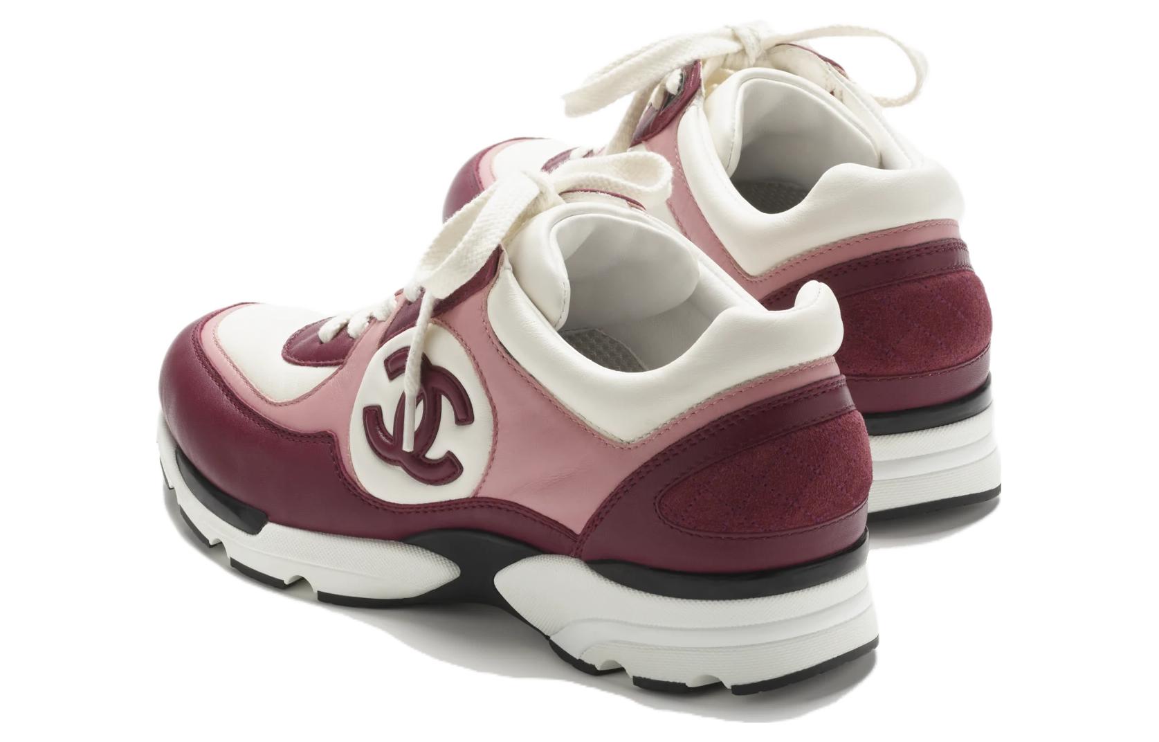 Shop (W) Chanel Sepatu Tali Atas Rendah 'Burgundy Muda' G45333-B14495-NS580