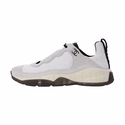 (W) Chanel Low Top Leather Sneaker 'Grey'