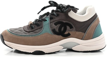 (Women) Chanel Low Top Trainer Beige Green G38299-Y55434-K3161 (Women) Chanel Low Top Trainer Beige Green G38299-Y55434-K3161