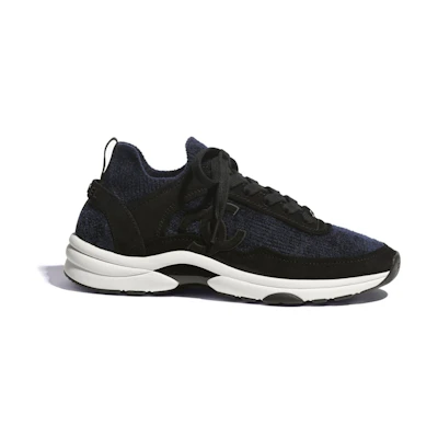 (W) Chanel Low Top Trainer Black Blue