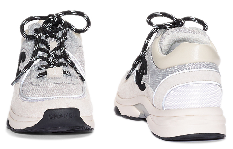 (W) Chanel Low Top Trainer Gray White 圖 3