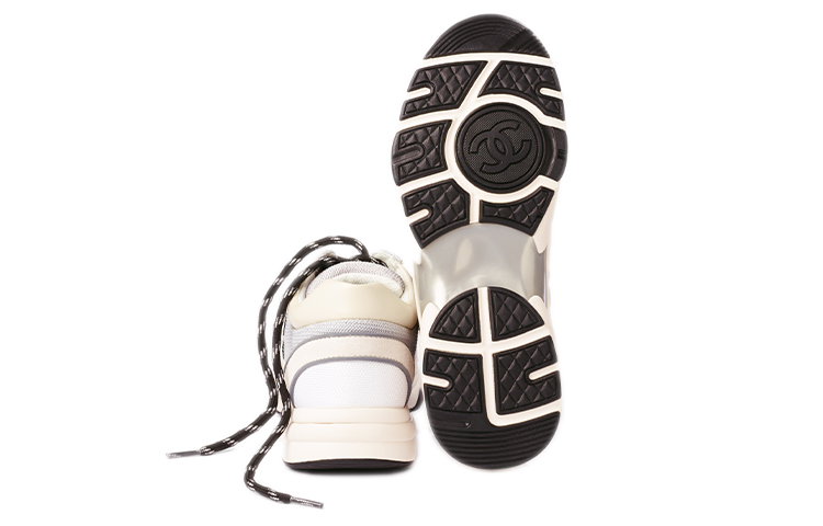 (W) Chanel Low Top Trainer Gray White 圖 4