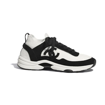 (W) Chanel Low Top Trainer White Black