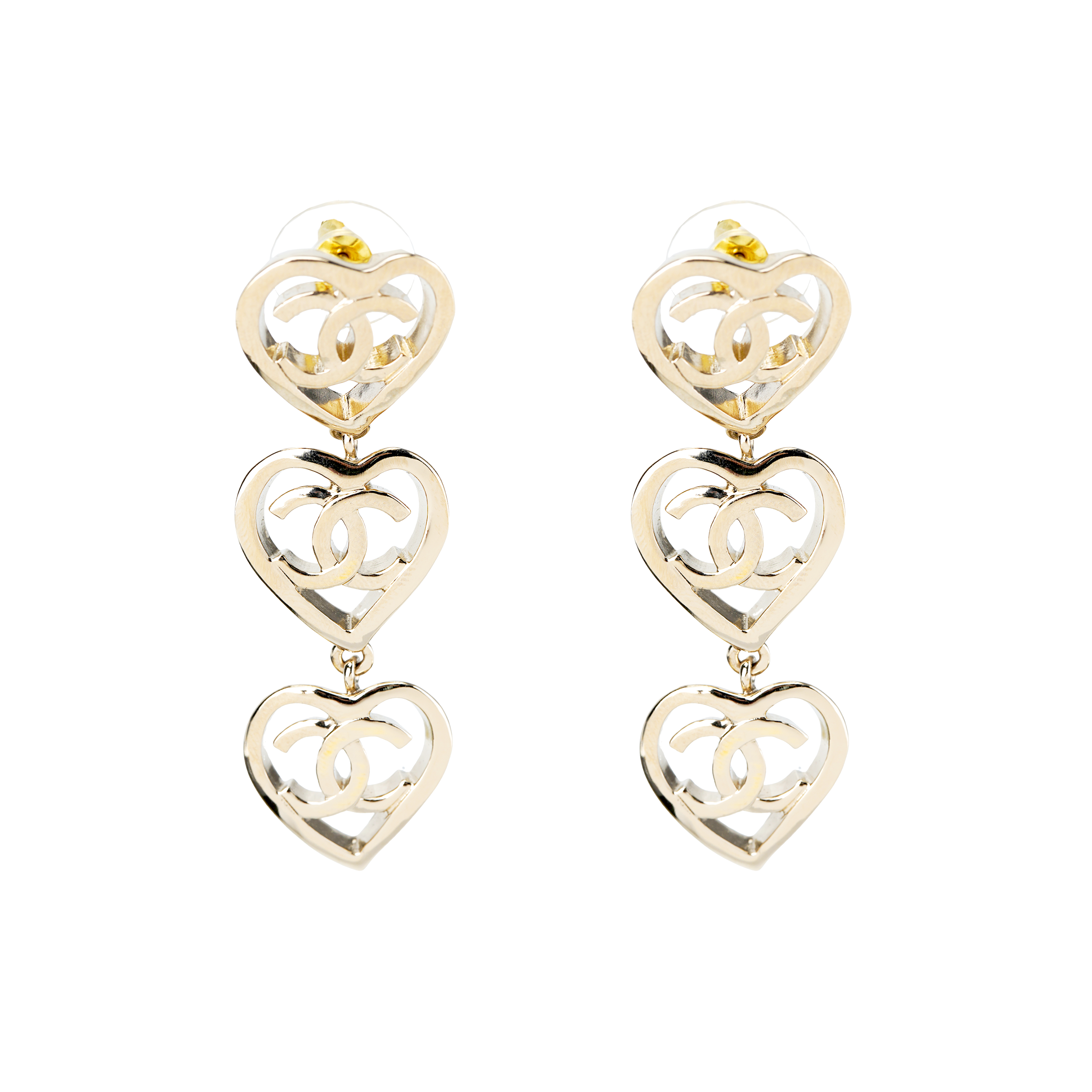 (Women) CHANEL Luxury Heart Design Metal Earrings for Women. AB7891-B07713-NG966