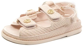 (Women) Chanel Magic Tape Flat 'Light Pink Fashion Slide' G35927-X56385-0M656 (Women) Chanel Magic Tape Flat 'Light Pink Fashion Slide' G35927-X56385-0M656