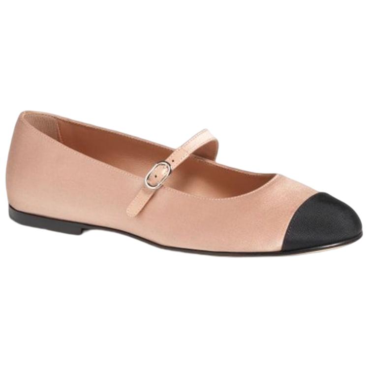 Order (W) 香奈儿玛丽珍鞋“米色黑色缎布拼接” G38897-Y56456-K5585