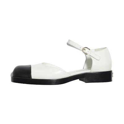 (W) Chanel Mary Jane 'Black and White Leather'