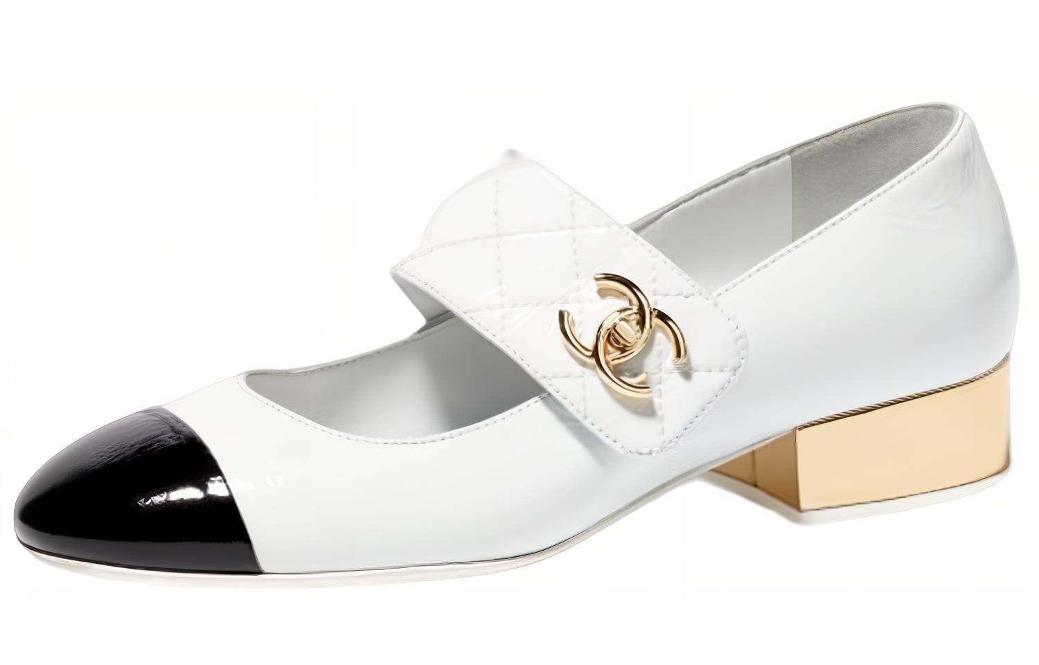 Buy (W) Chanel Mary Jane 'Cuero Charol Blanco y Negro' G39732-X56929-K5681