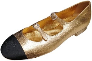 (Women) Chanel Mary Jane 'Gold Black Colorblock' G39514-Y56413-K5470 (Women) Chanel Mary Jane 'Gold Black Colorblock' G39514-Y56413-K5470