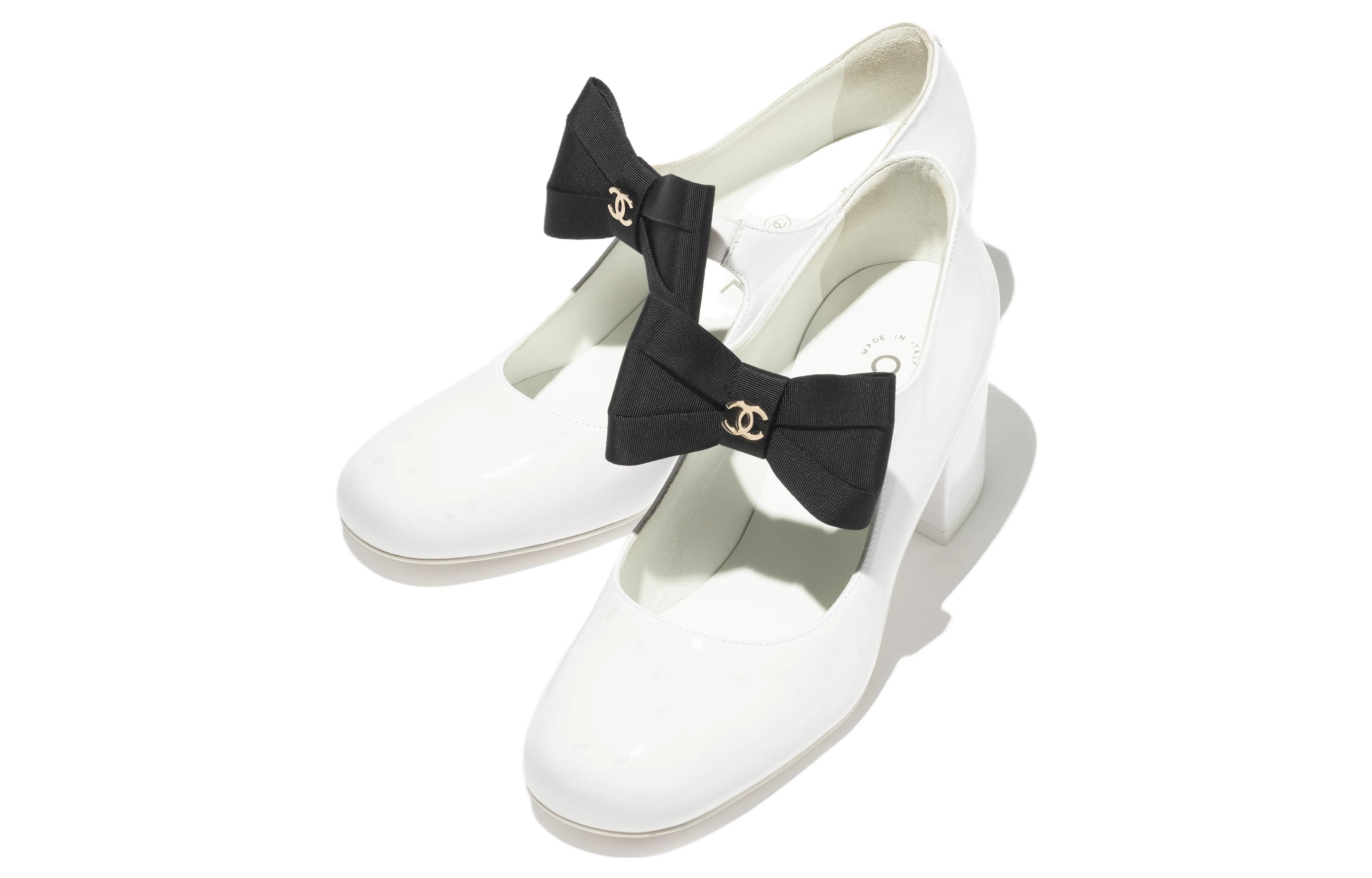 Order (W) シャネル メリージェーン パテント白 G45356-B15113-NT688