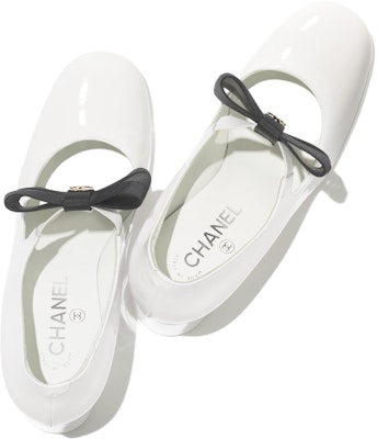 (Women) Chanel Mary Jane 'Patent Leather White' G45356-B15113-NT688 Lookbook (Women) Chanel Mary Jane 'Patent Leather White' G45356-B15113-NT688