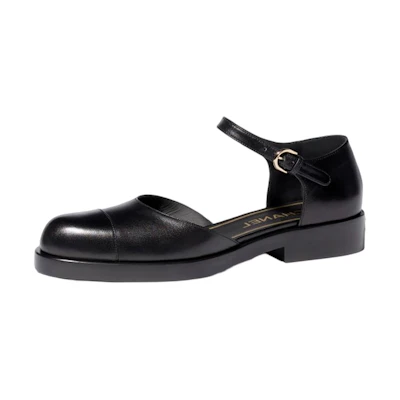 (W) Chanel Mary Jane Black 'Buckle Fashion Block Heel'