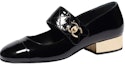 Buy (W) Chanel Mary Jane Hitam 'Logo Fesyen Gesper Kulit Paten' G39732-X56929-94305