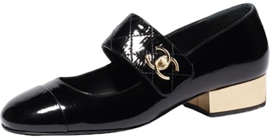 (Women) Chanel Mary Jane Black 'Logo Fashion Buckle Patent Leather' G39732-X56929-94305 (Women) Chanel Mary Jane Black 'Logo Fashion Buckle Patent Leather' G39732-X56929-94305