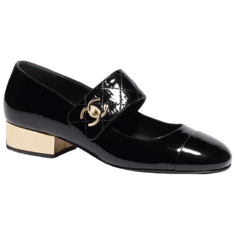 Order (W) 샤넬 로고 버클 블랙 에나멜 메리제인 G39732-X56929-94305