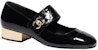 (W) Chanel Mary Jane Hitam 'Logo Fesyen Gesper Kulit Paten' G39732-X56929-94305