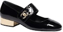 Order (W) Chanel Mary Jane Hitam 'Logo Fesyen Gesper Kulit Paten' G39732-X56929-94305