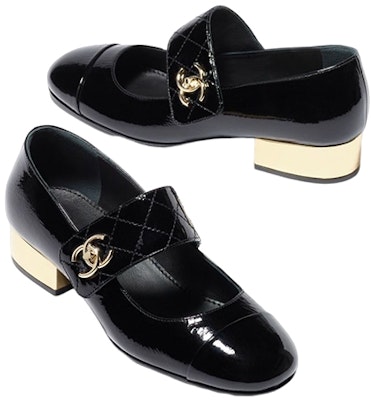 (W) Chanel Mary Jane Hitam 'Logo Fesyen Gesper Kulit Paten' G39732-X56929-94305 Lookbook (W) Chanel Mary Jane Hitam 'Logo Fesyen Gesper Kulit Paten' G39732-X56929-94305