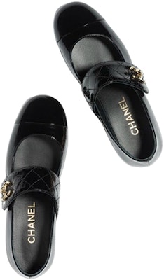 (W) Chanel Mary Jane Hitam 'Logo Fesyen Gesper Kulit Paten' G39732-X56929-94305 Shop (W) Chanel Mary Jane Hitam 'Logo Fesyen Gesper Kulit Paten' G39732-X56929-94305