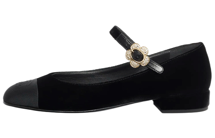 (Women) Chanel Mary Jane Flat 'Black Velvet' G39582-Y56213-94305