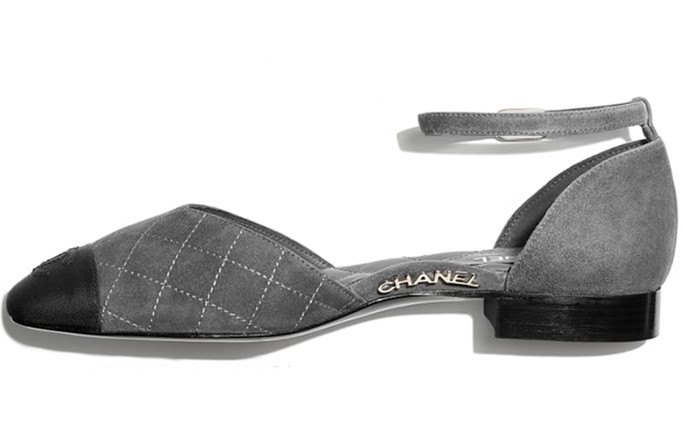 Buy (W) Chanel Ballerine Mary Jane ''Punta a Punta Nero Grigio con Fibbia alla Moda'' G36048-Y51052-C1378