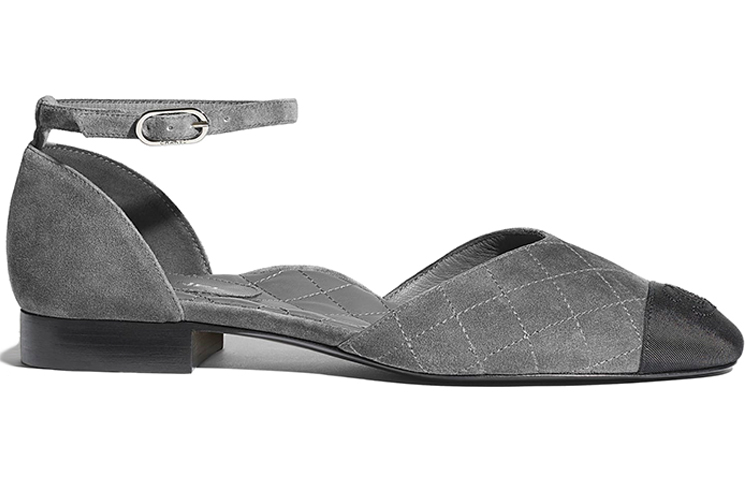 Order (W) Chanel Ballerine Mary Jane ''Punta a Punta Nero Grigio con Fibbia alla Moda'' G36048-Y51052-C1378