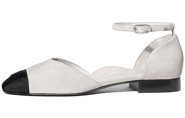 Buy (W) シャネル メリージェーン フラット ライトグレー G36048-Y51052-C2632