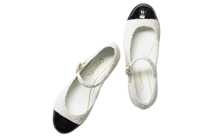 Shop (W) Chanel Bailarinas Mary Jane 'Blancas' G39582-Y56215-K5183