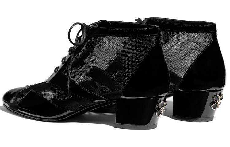 (W) Chanel Mesh and Patent Calfskin Lace-Up 'Black' 圖 3