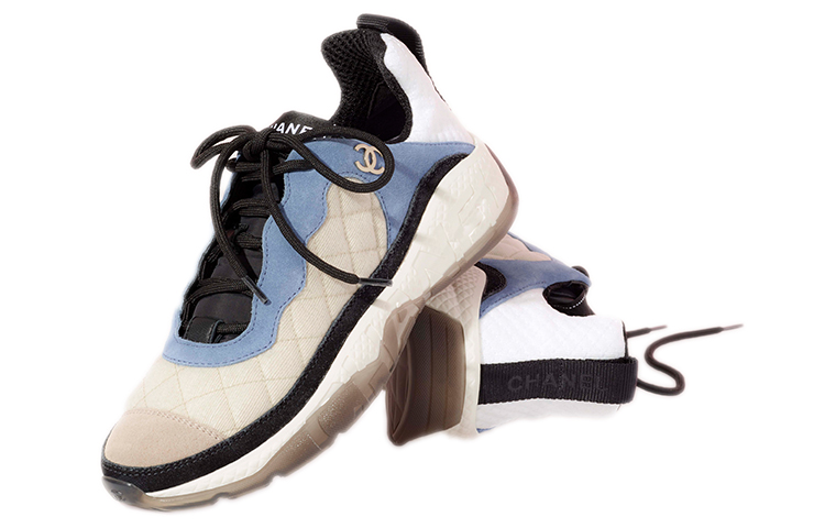 Order 香奈儿 網紗與麂皮效果小牛皮運動鞋 女款 藍