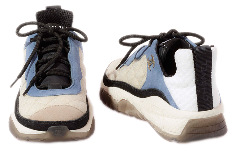 Lookbook 香奈儿 網紗與麂皮效果小牛皮運動鞋 女款 藍