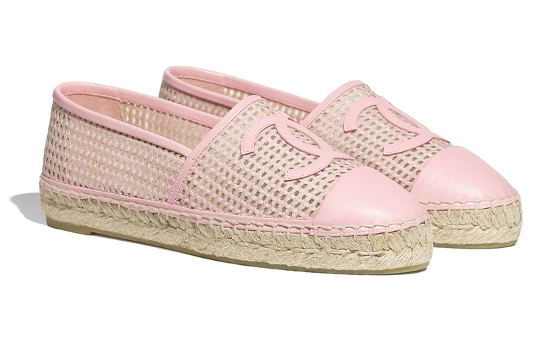 Shop (W) Chanel Mesh Leren Fisherman Schoenen ''Lichtroze'' G37302-Y55183-K2719