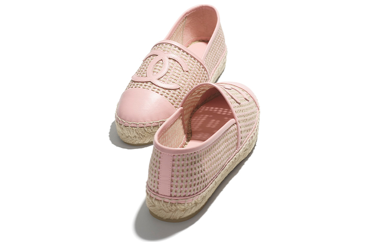 Details for (W) Chanel Mesh Leren Fisherman Schoenen ''Lichtroze'' G37302-Y55183-K2719